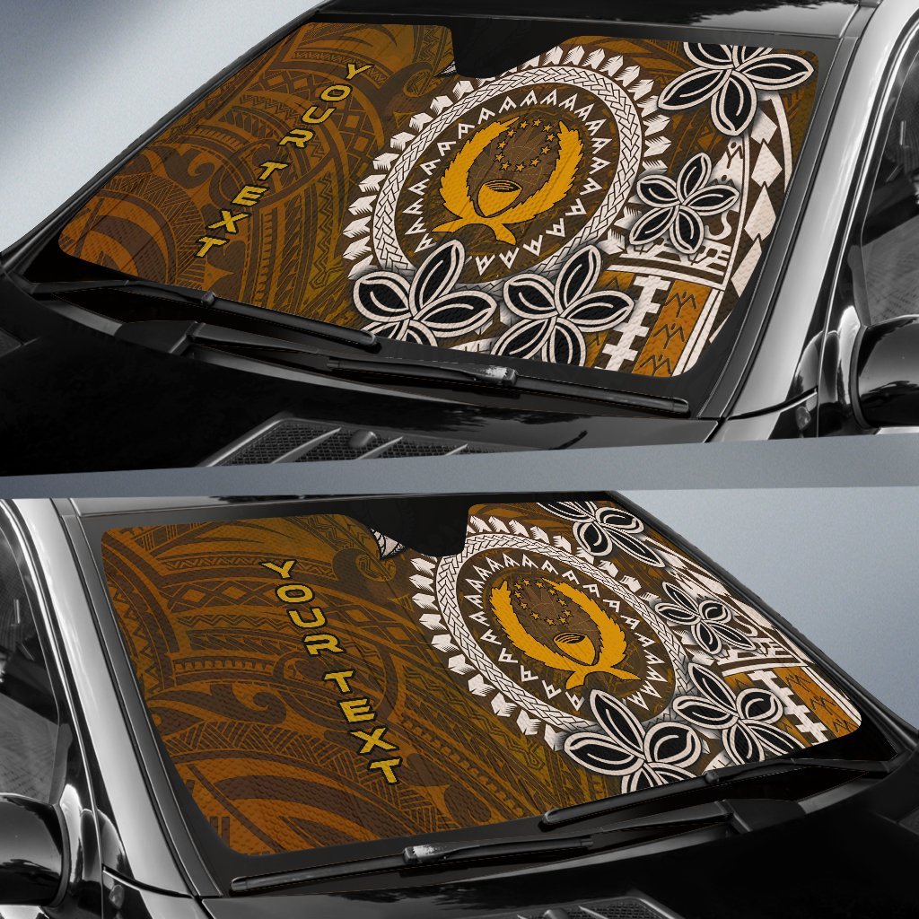 Pohnpei Custom Personalised Auto Sun Shades - Polynesian Boar Tusk - Polynesian Pride
