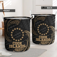 Cook Islands Polynesian Laundry Basket - Gold Tribal Wave - Polynesian Pride