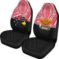 Papua New Guinea Car Seat Covers - Papua New Guinea Flag Coat Of Arms Polynesian Design - Polynesian Pride