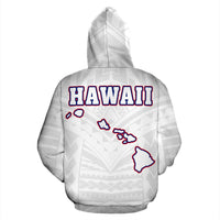 Hawaii Flag Polynesian White Hoodie - Polynesian Pride