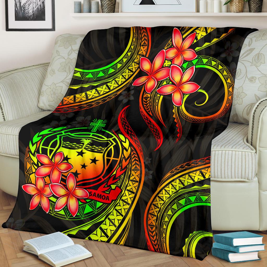 Samoa Polynesian Premium Blanket - Reggae Plumeria - Polynesian Pride