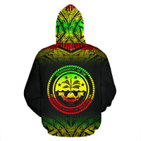 FSM All Over Custom Hoodie Micronesian Reggae Fog - Polynesian Pride
