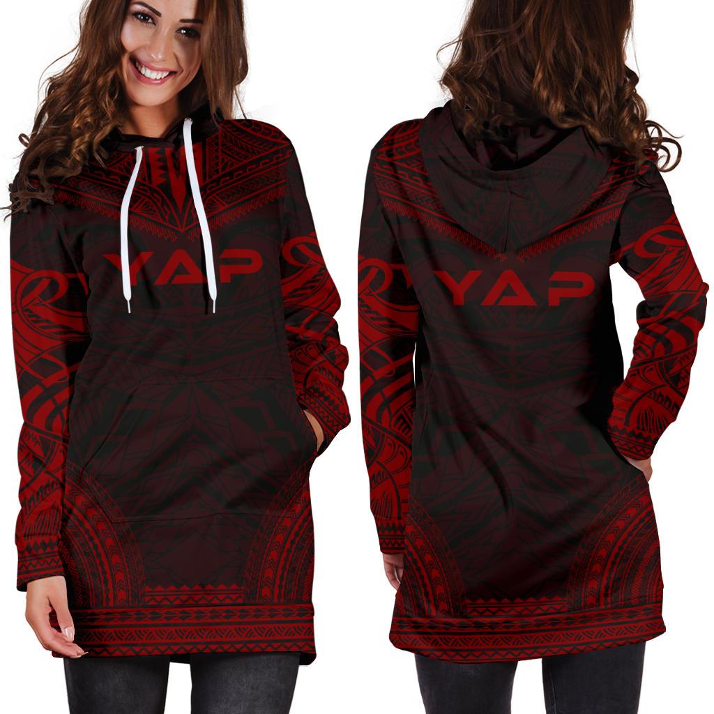 Yap Women's Hoodie Dress - Polynesian Red Chief - Polynesian Pride