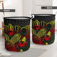 Cook Islands Laundry Basket - Polynesian Turtle Hibiscus Reggae - Polynesian Pride