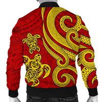 Polynesian Hawaii (Kanaka Maoli) Men Bomber Jacket - Red Tentacle Turtle - Polynesian Pride