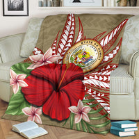 Hawaii Polynesian Coat Of Arm Tropical Premium Blanket - AH - Polynesian Pride