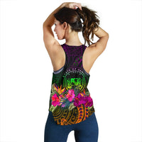 Polynesian Hawaii Personalised Women's Racerback Tank - Summer Hibiscus - Polynesian Pride
