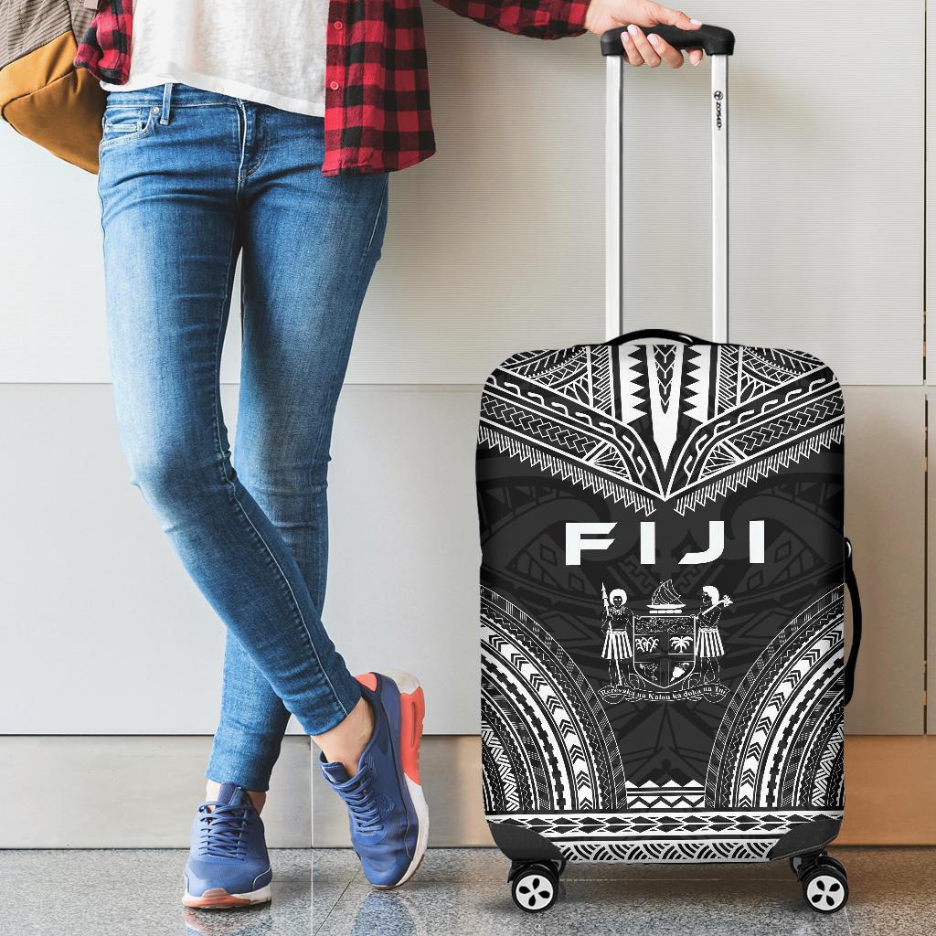 Fiji Polynesian Chief Luggage Cover - Black Version - Polynesian Pride