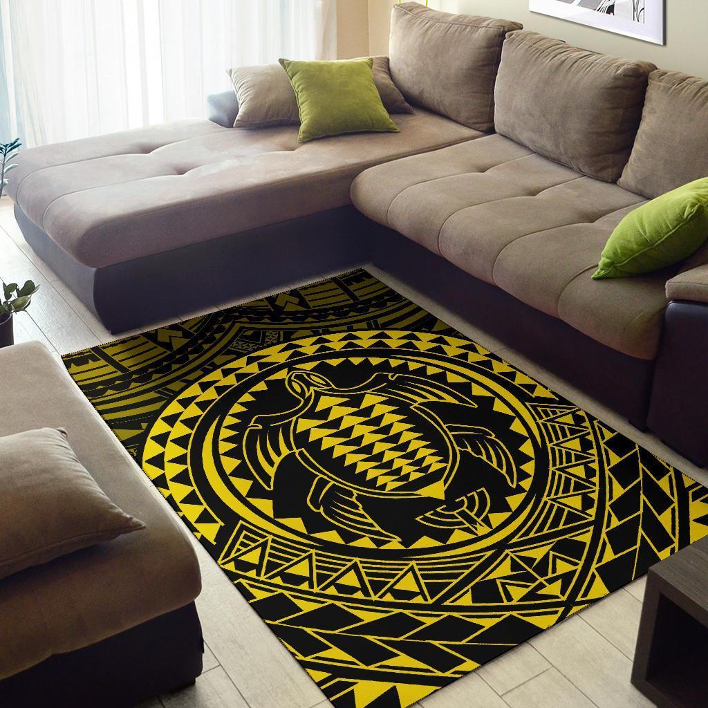 Hawaiian Kakau Honu Arc Polynesian Area Rug AH - Polynesian Pride