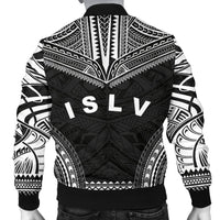 Society Islands Polynesian Chief Men's Bomber Jacket - Black Version - Polynesian Pride