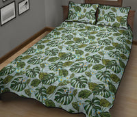 Hawaii Quilt Bed Set Tropical Flowers Monstera Leaf AH - Polynesian Pride