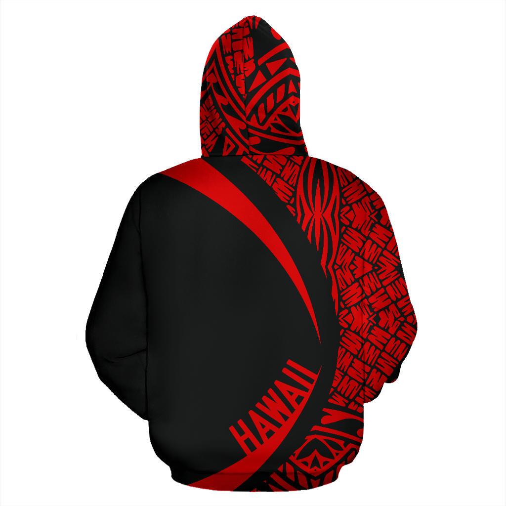 Kanaka Hawaii Map Red Polynesian Zip up Hoodie Circle Style - Polynesian Pride