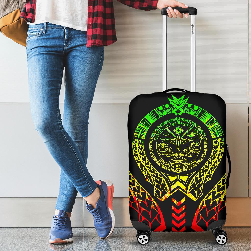 Marshall Islands Luggage Cover - Polynesian Tribal Reggae - Polynesian Pride