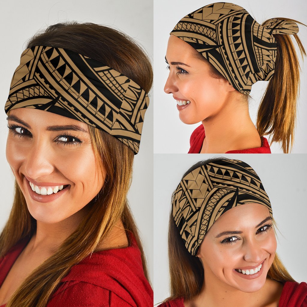 Polynesian Lines Tatau Gold Unisex Bandana - Polynesian Pride