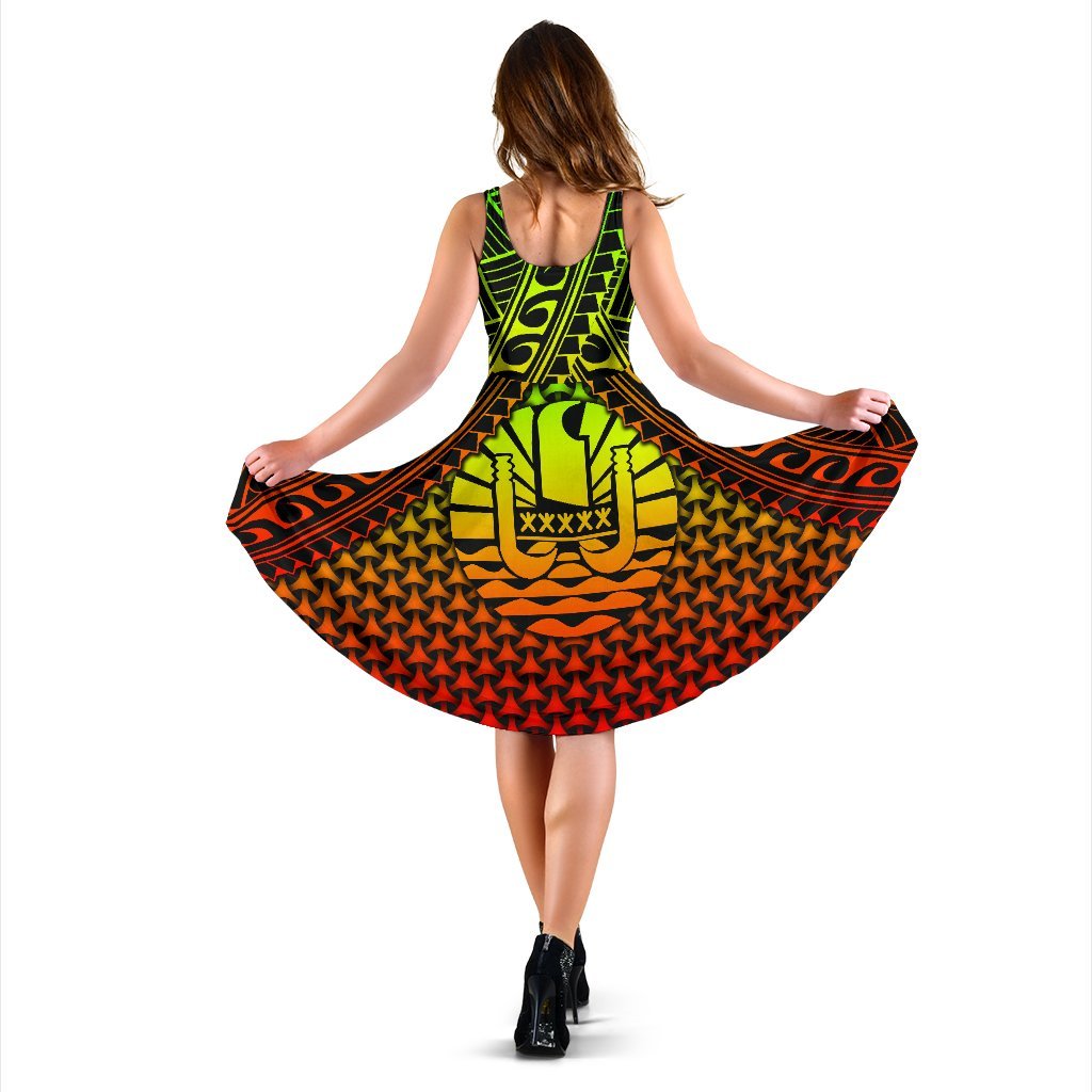 Polynesian Tahiti Midi Dress - Reggae Vintage Polynesian Patterns - Polynesian Pride