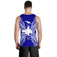 Papua New Guinea Polynesian Men Tank Top Map Blue - Polynesian Pride