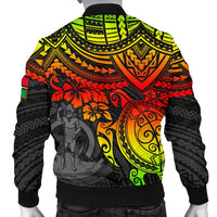 Vanuatu Polynesian Bomber Jacket (Men) - Reggae Turtle - Polynesian Pride