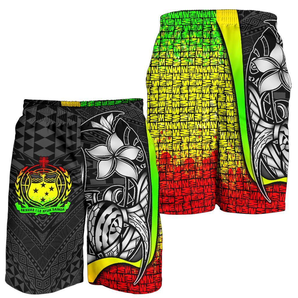 Samoa Polynesian Men's Shorts Reggae - Turtle With Hook - Polynesian Pride