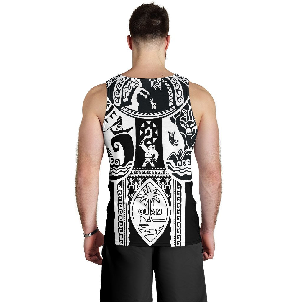 Polynesian Men's Tank Top - Guam Flag, Seal with Maui Moana Tattoo - Polynesian Pride