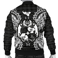 Tonga Polynesian Men's Bomber Jacket Map Black - Polynesian Pride