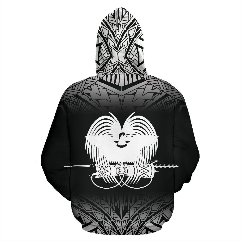 Papua New Guinea All Over Zip up Hoodie Fog Black Style - Polynesian Pride