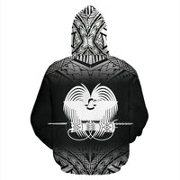 Papua New Guinea All Over Zip up Hoodie Fog Black Style - Polynesian Pride