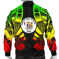 Niue Men Bomber Jackets - Polynesian Tattoo Reggae - Polynesian Pride