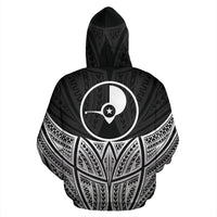 Yap Polynesian Hoodie Black Pride Map nd Seal - Polynesian Pride
