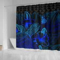New Caledonia Shower Curtain Turtle Hibiscus Blue - Polynesian Pride