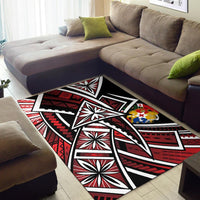 Tonga Polynesian Area Rug - Tribal Flower Special Pattern Red Color - Polynesian Pride