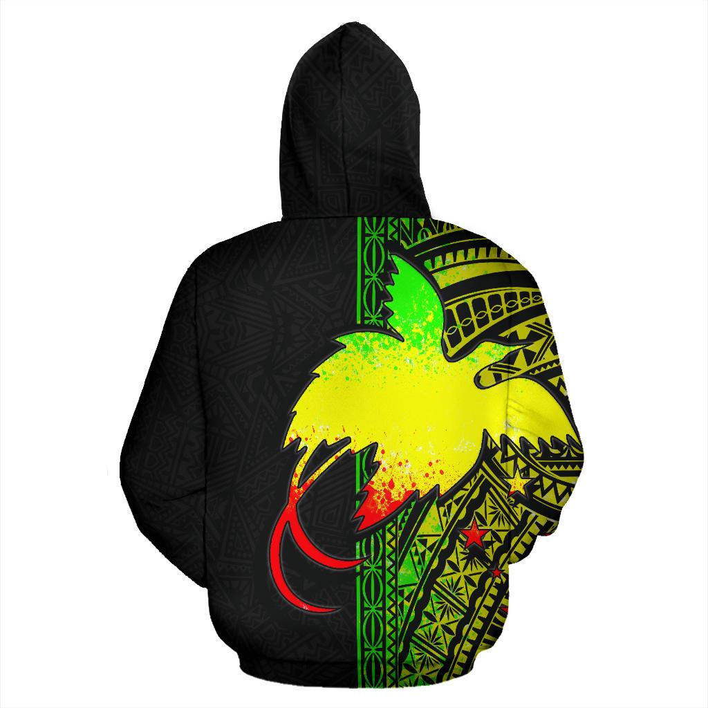 Papua New Guinea Polynesian All Over Custom Zip up Hoodie Reggae Line - Polynesian Pride