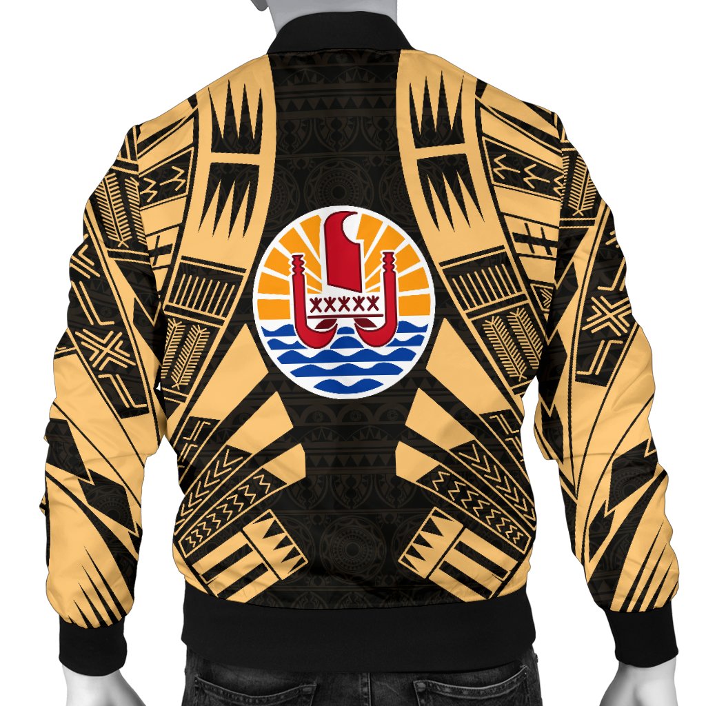 Tahiti Men Bomber Jackets - Polynesian Tattoo Gold - Polynesian Pride