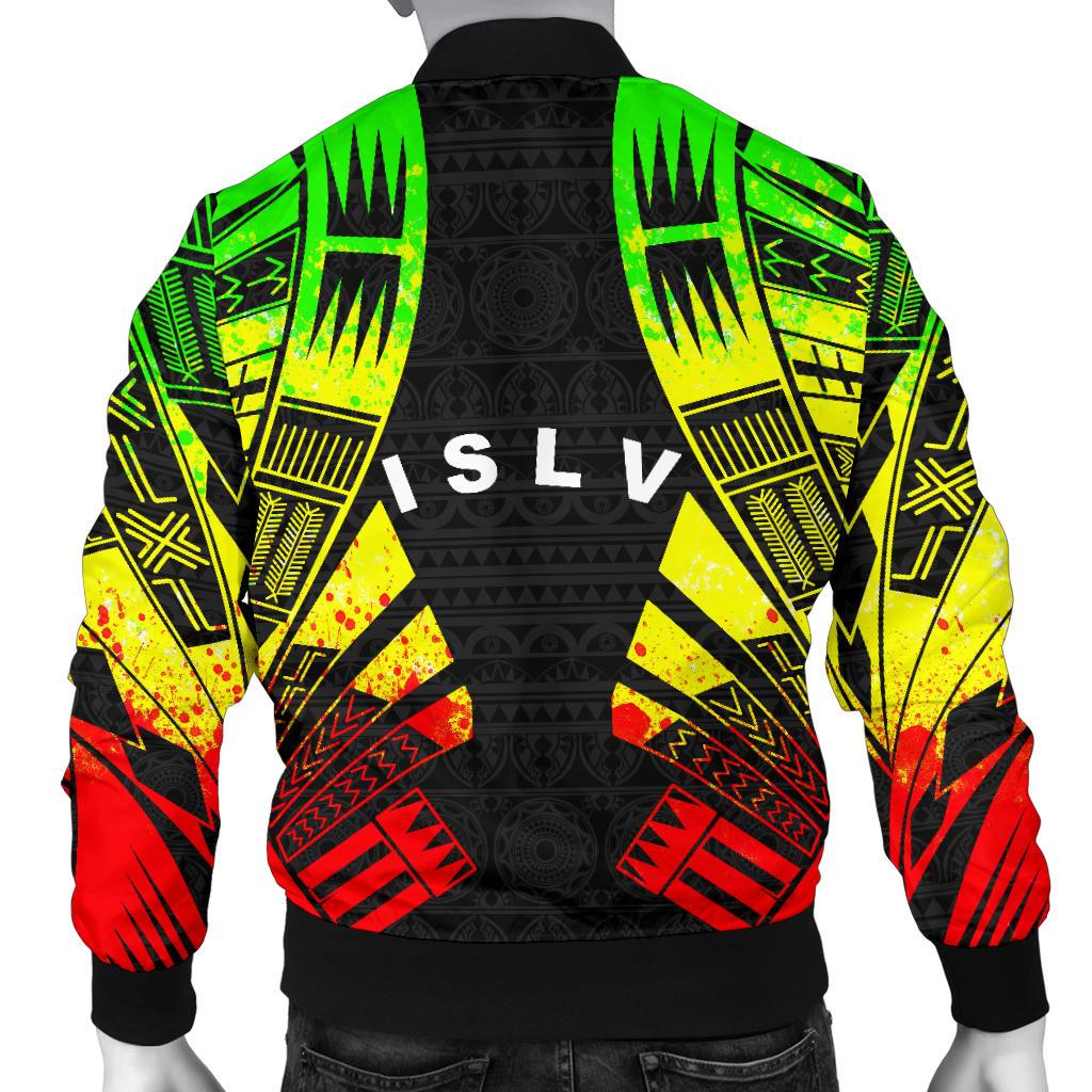 Society Islands Men Bomber Jackets - Polynesian Tattoo Reggae - Polynesian Pride