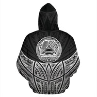 American Samoa Polynesian Hoodie Black Pride Map nd Seal - Polynesian Pride