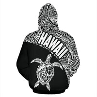 Hawaii Hoodie Turtle Mermaid Polynesian Tattoo White Version - Polynesian Pride