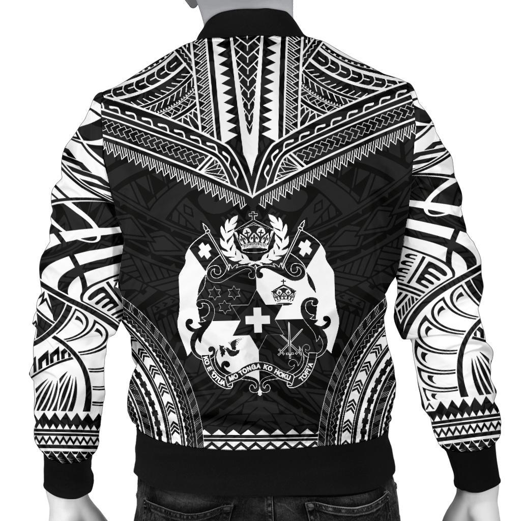 Tonga Polynesian Chief Men's Bomber Jacket - Black Version - Polynesian Pride