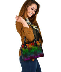 Polynesian Shoulder Handbag - Green Hibiscus Patterns - Polynesian Pride