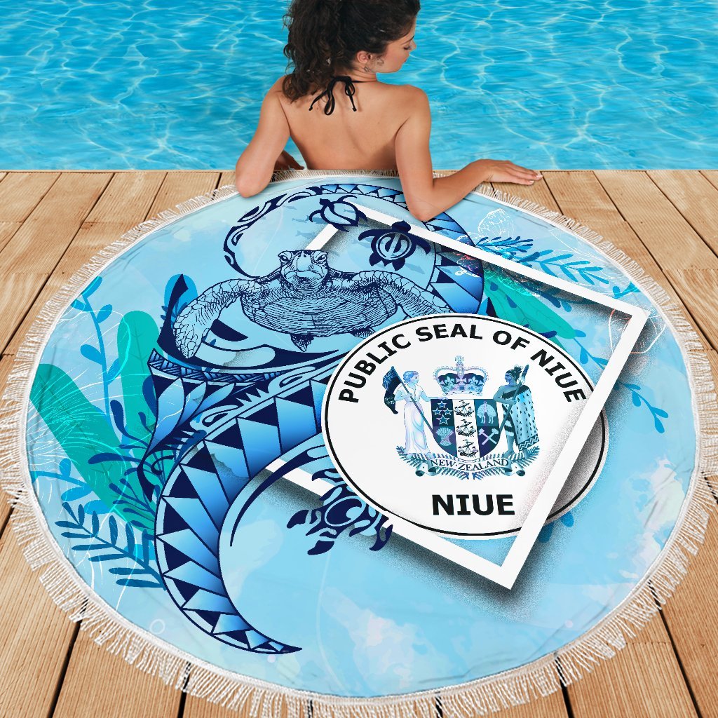 Niue Beach Blanket - Turtle Under The Sea Style - Polynesian Pride