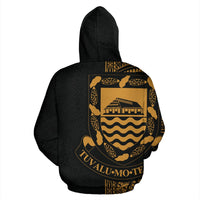 Tuvalu Polynesian Custom Hoodie Line Gold - Polynesian Pride