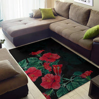 Hibiscus Red Flower Area Rug AH - Polynesian Pride