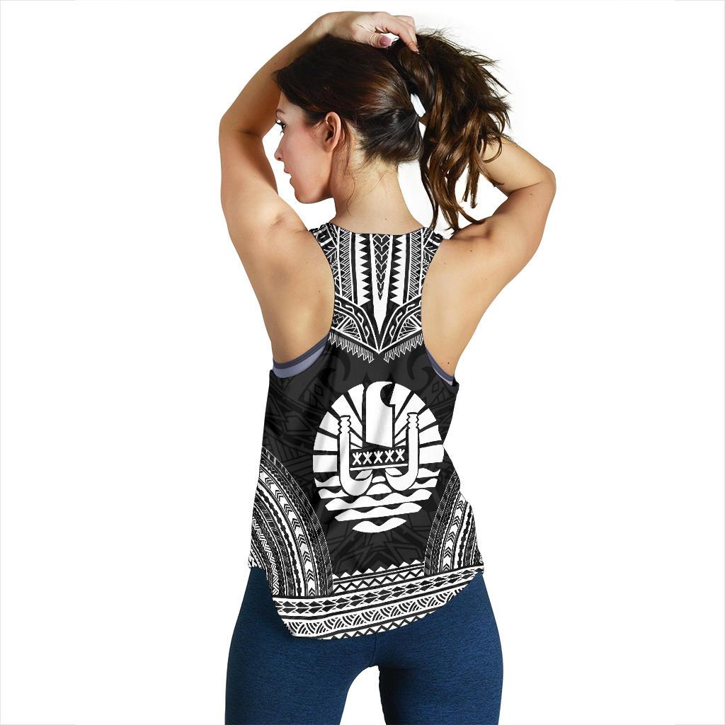 Tahiti Women's Racerback Tank - Polynesian Chief Black Version - Polynesian Pride