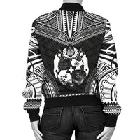 Tonga Polynesian Chief Women'S Bomber Jacket - Black Version - Polynesian Pride