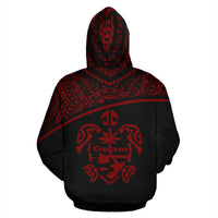 Guam All Over Hoodie Micronesia Curve Red Style - Polynesian Pride