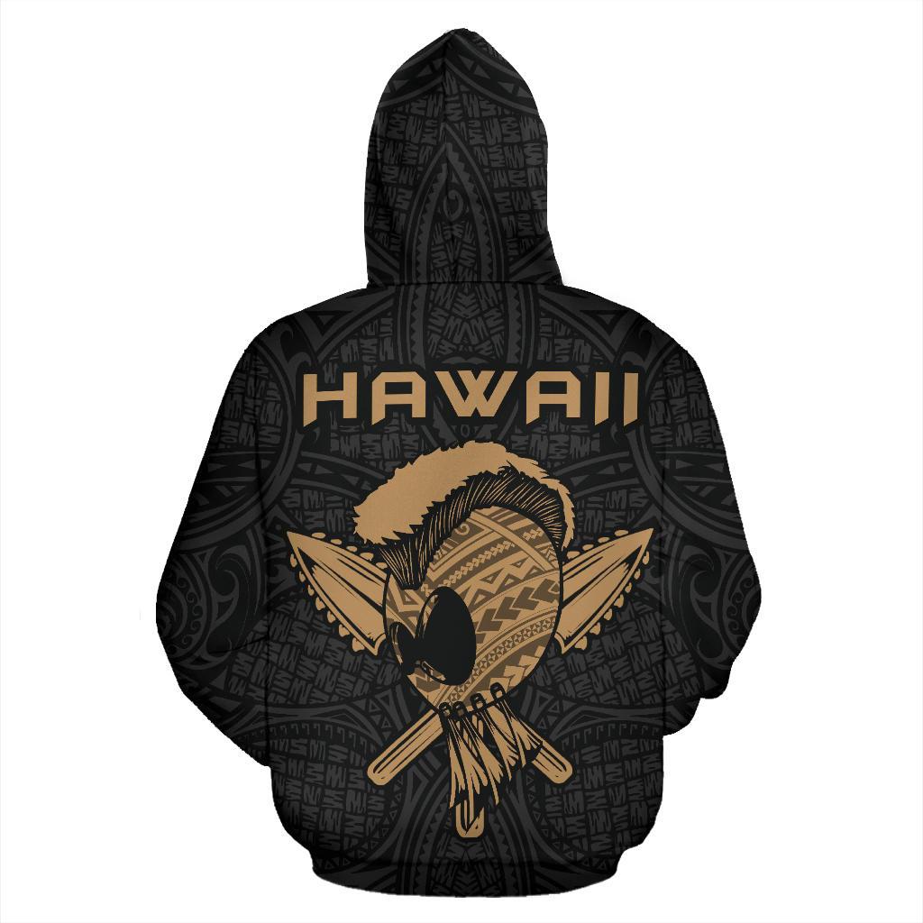 Polynesian Kakau Helmet Weapon Kanaka Warrior Hoodie (Zip) - Polynesian Pride