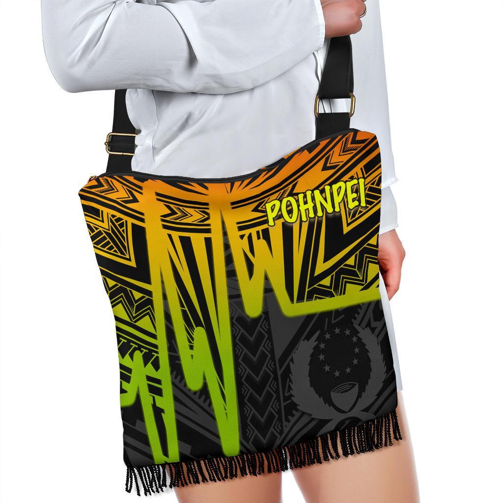 Pohnpei Boho Handbag - Pohnpei Seal In Heartbeat Patterns Style (Reggae) One Style One Size Reggae - Polynesian Pride