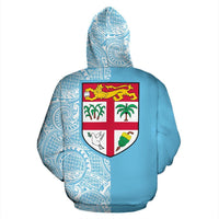 Fijian Zip up Hoodie Fiji Flag Polynesian Tattoo Half Style TH0 - Polynesian Pride