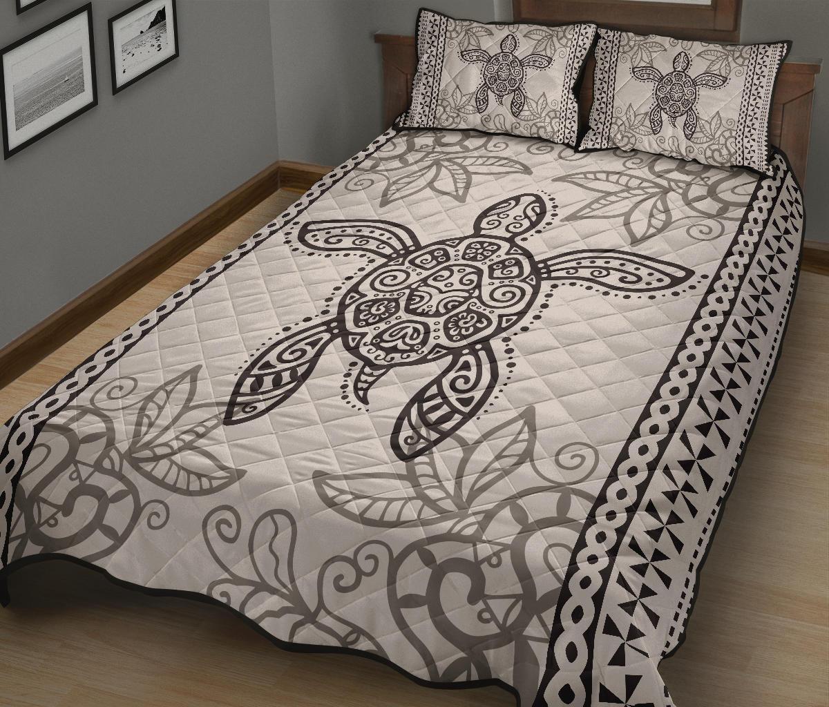 Hawaii Turtle Pattern Quilt Bed Set - Polynesian Pride