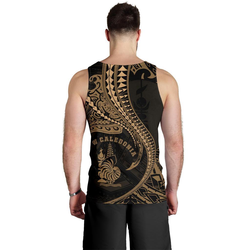 New Caledonia Men's Tank Top Kanaloa Tatau Gen NC (Gold) - Polynesian Pride