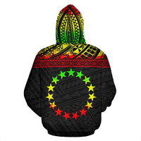 Cook Islands Polynesian Zip up Hoodie Horizontal Reggae - Polynesian Pride