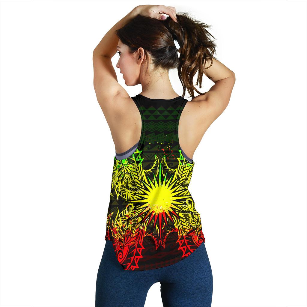 Marshall Islands Polynesian Women Tank Top Map Reggae - Polynesian Pride